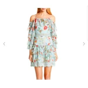 Alice & Olivia cold shoulder ruffle dress